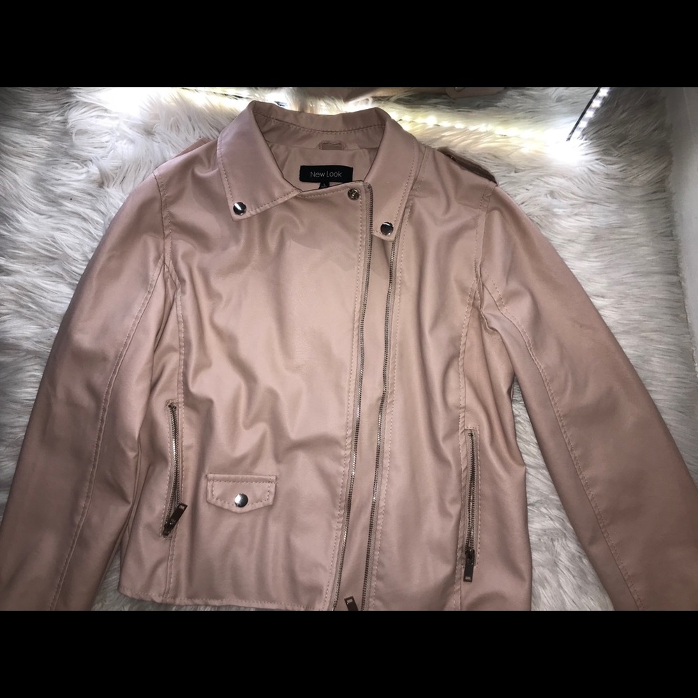 New look pink leather jacket